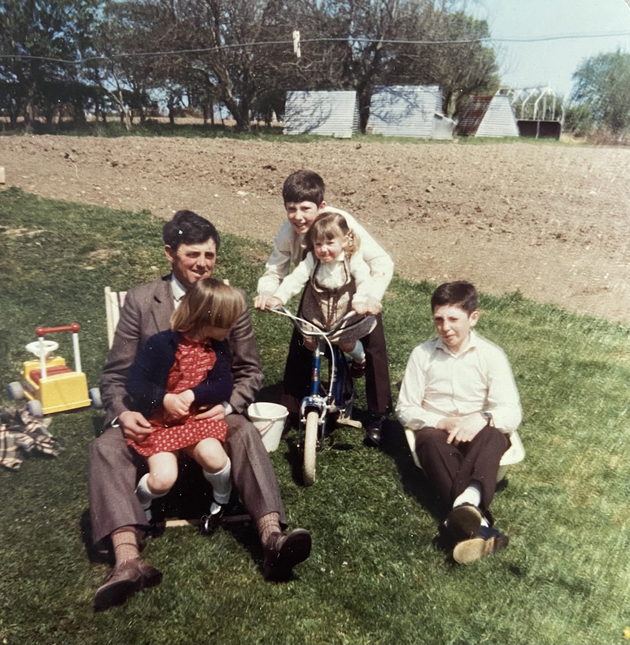 family picture on the farm